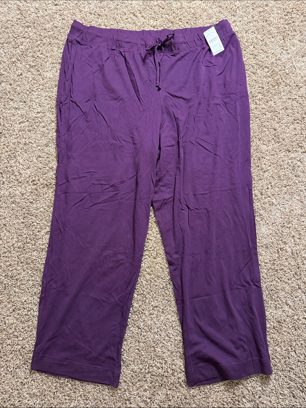 Jockey Purple Drawstring Relaxed Fit Pants